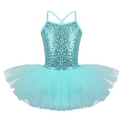 Girls Shiny Sequins Tutu Ballet Dance Dress Leotard Skate Wear Ballerina Fairy Party Costume
