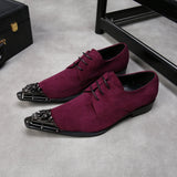 Rainbow Snake Skin Mens Genuine Leather Dress Shoes Pointed Metal Cap Toe