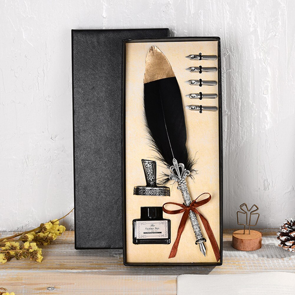 Calligraphy Feather Quill Fountain Pen Set Gift Box