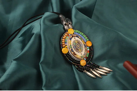 Handmade Beaded Leather Boho Necklaces