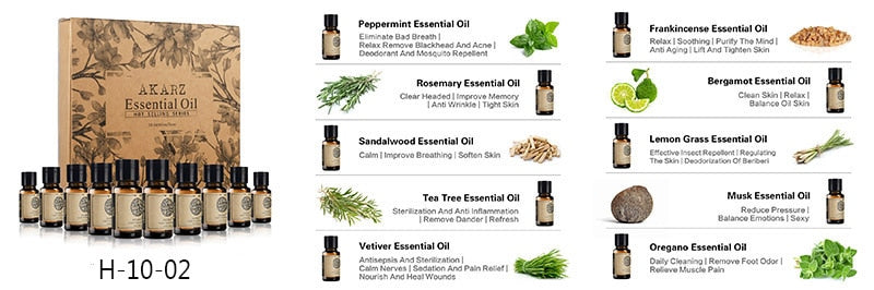 Sets of 10 Flower Essential Oil