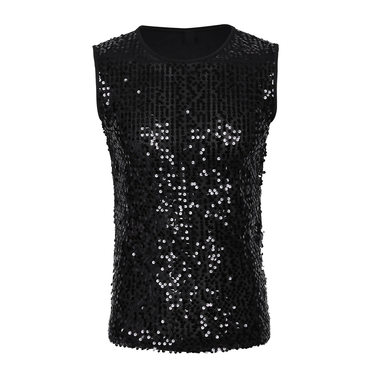 Mens Sequinned Tank Tops Festival Rave Party Clubwear