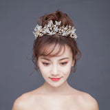 Princess Farfalla's Crystal Beads Pearl Butterfly Crown Jewellery Necklace Earrings Tiara Wedding Set