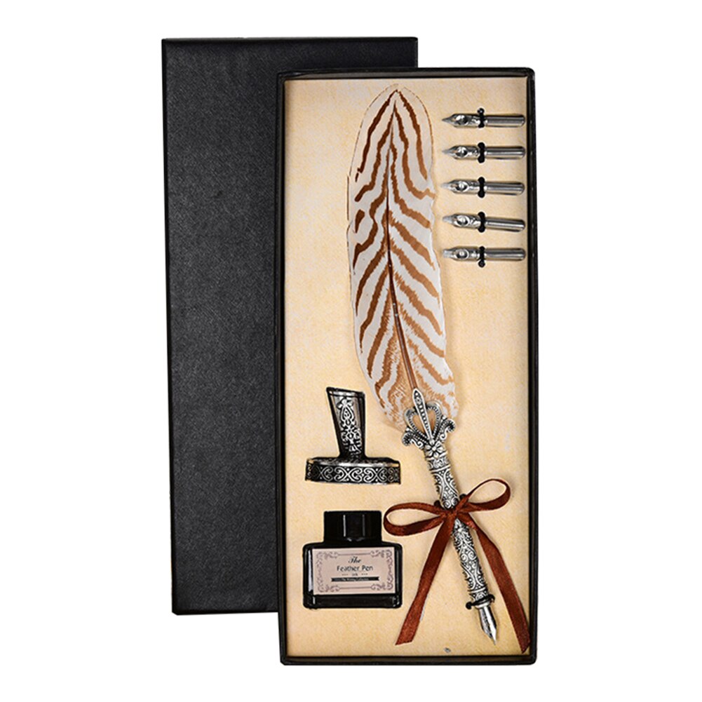 Calligraphy Feather Quill Fountain Pen Set Gift Box