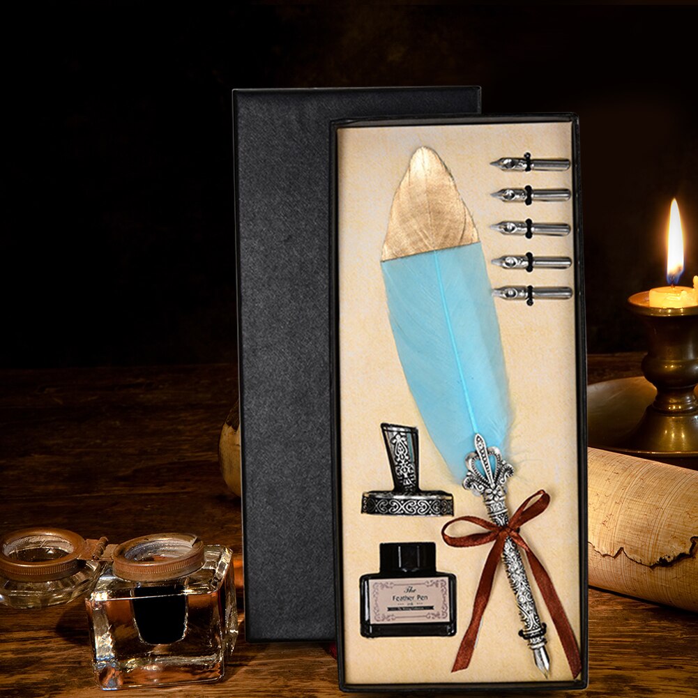 Calligraphy Feather Quill Fountain Pen Set Gift Box