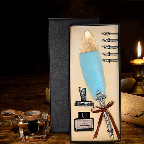 Calligraphy Feather Quill Fountain Pen Set Gift Box