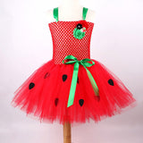 Red Sweet Strawberry Tutu Dress Halloween Costumes