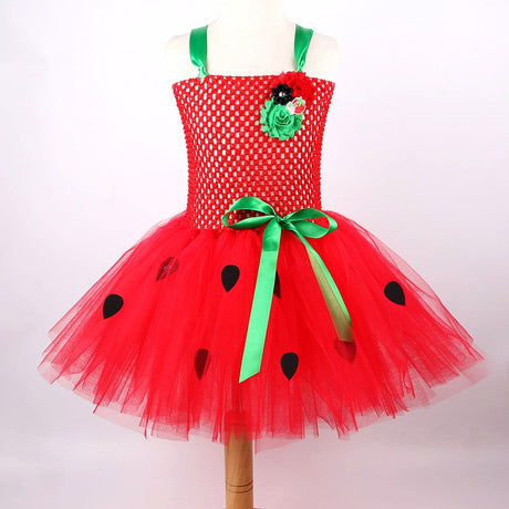 Red Sweet Strawberry Tutu Dress Halloween Costumes