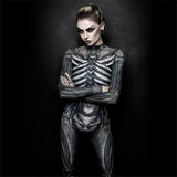 Day of the Dead Skeleton Bodycon Halloween Costume Adult Kids One Piece Rose Bodysuit