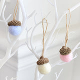 6pcs Acorn Xmas Tree Ornament Wool Felt Pine Cone