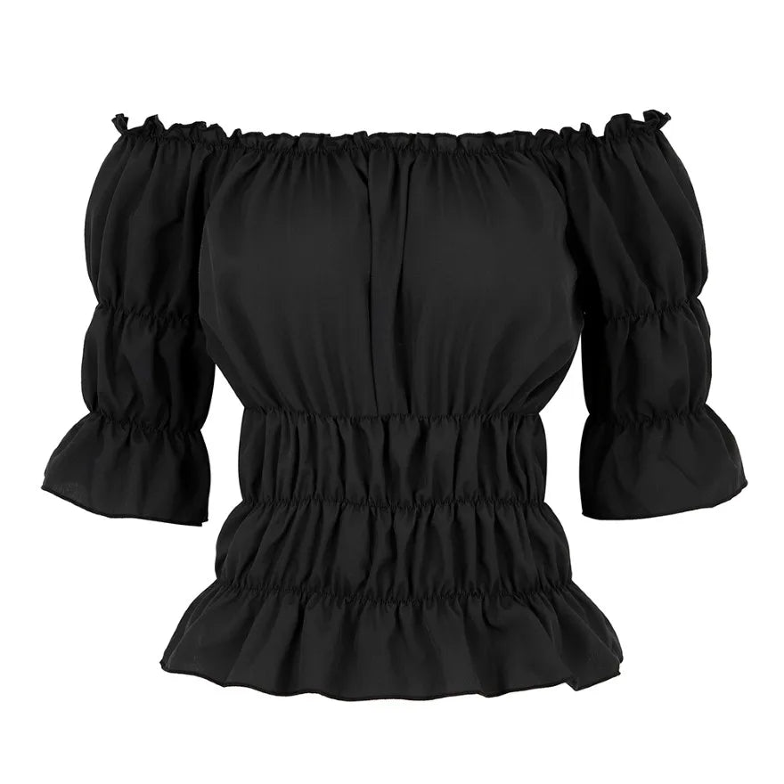 16 Colours Medieval Renaissance Blouses Off Shoulder Steampunk Cosplay Pirate Shirt Corset Top