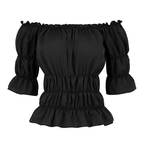 16 Colours Medieval Renaissance Blouses Off Shoulder Steampunk Cosplay Pirate Shirt Corset Top