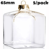 5 Pieces x DIY Paintable Fillable Shatterproof Christmas Decoration Ornaments 65mm Square Cube