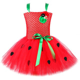 Red Sweet Strawberry Tutu Dress Halloween Costumes