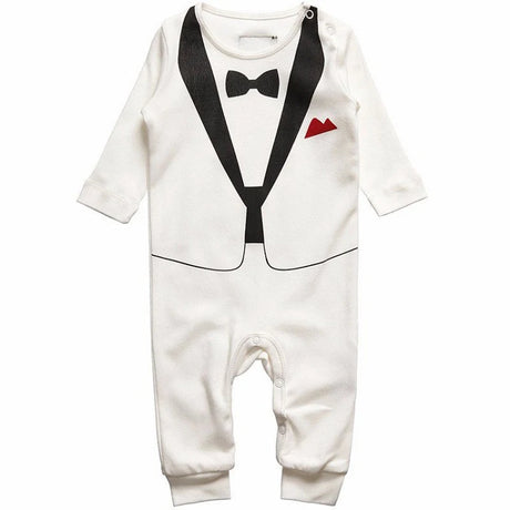 Baby Boy Gentleman Tuxedo Romper Cotton Clothes Newborn One-Piece Outfit Party Suit