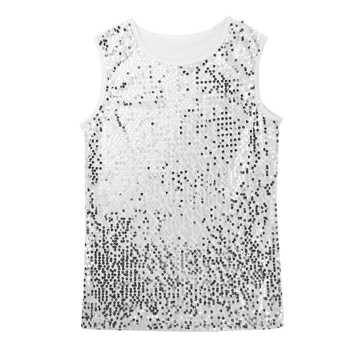 Mens Sequinned Tank Tops Festival Rave Party Clubwear