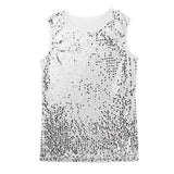 Mens Sequinned Tank Tops Festival Rave Party Clubwear