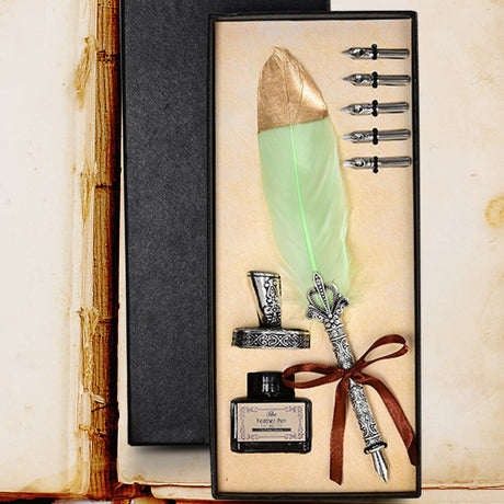 Calligraphy Feather Quill Fountain Pen Set Gift Box