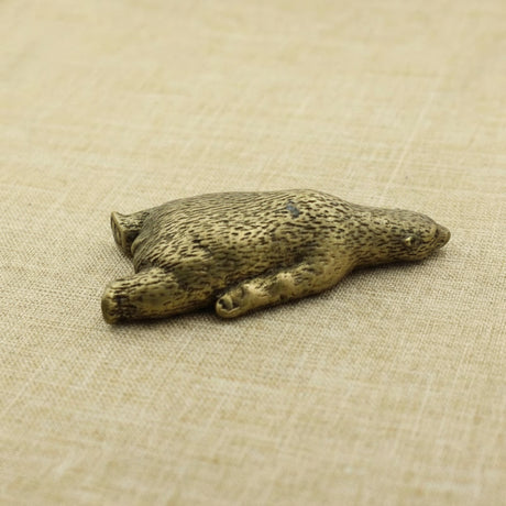 Pure Bronze Copper Polar Bear Ornament Miniatures Desk Figurine Tea Pet