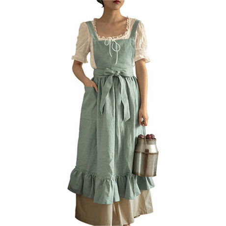 Emma's Cotton Linen Frilled Aprons Smock