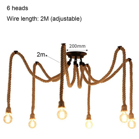 Pirate's Ship Hemp Rope Ceiling Pendant Light Chandeliers Spider Chandelier