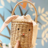 Easter Bunny Straw Basket Easter Egg Hunt