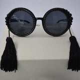 Baroque Black Tassel Sunglasses