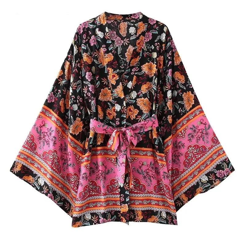 Boho Cover Ups Short Kimono