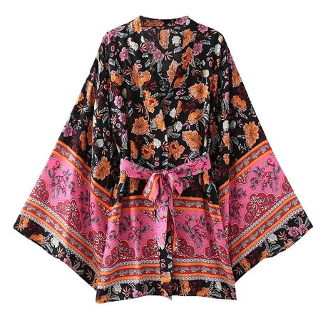 Boho Cover Ups Short Kimono