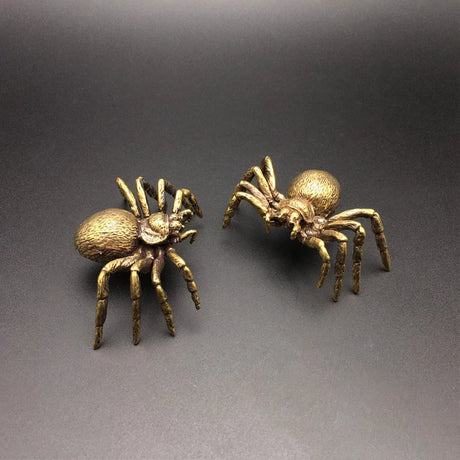 Copper Funnel Web Spider Figurine Tea Pet