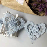 Ten Embroidered Cotton Lace Heart Flowers Lace Ribbon Trim