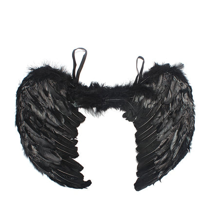 Black Swan Tulle Tutu Dress with Feather Wings and Hair Clip Halloween Costume