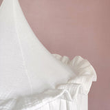 Muslin Cotton Hanging Canopy with Frills Bed Baldachin for Kids Room