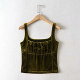 Velvet Tank Tops Y2k Medieval Casual