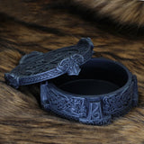Norse Viking Trinket Box Vegviser Runic Compass Knotwork Thor Hammer