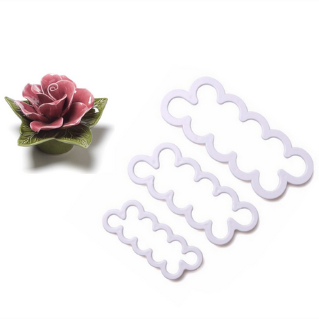 3pcs set Pottery Art Rose Cutting Mould DIY Handmade Ceramics Die