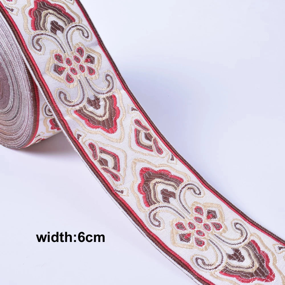 1M Boho Embroidered Jacquard Ribbons Trim DIY Craft