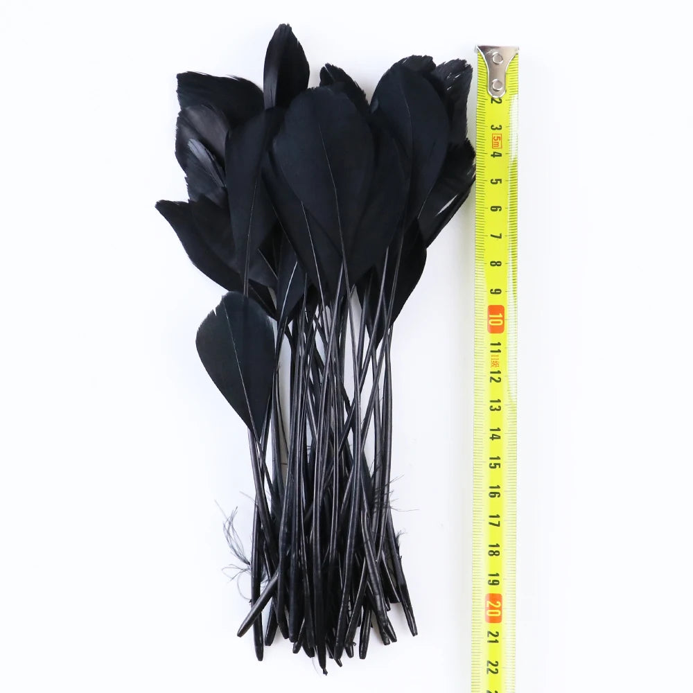 50/100 Pcs Black Goose Chicken Pheasant Feathers DIY Crafts