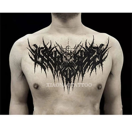 Dark Flower Collar Body Art Temporary Tattoo Chest Clavicle Tattoo Sticker