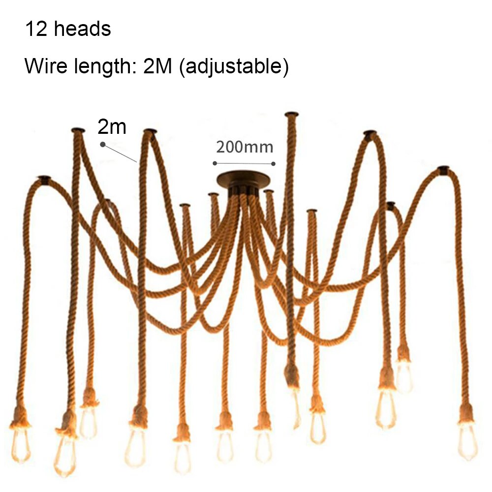 Pirate's Ship Hemp Rope Ceiling Pendant Light Chandeliers Spider Chandelier