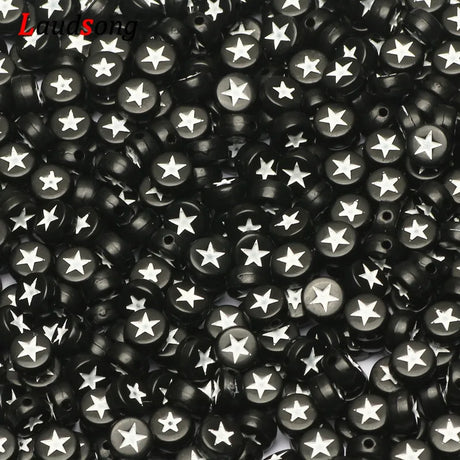 Friendship Bracelet Stars and Letters Acrylic Beads Round Spacer Beads For DIY Jewellery Making