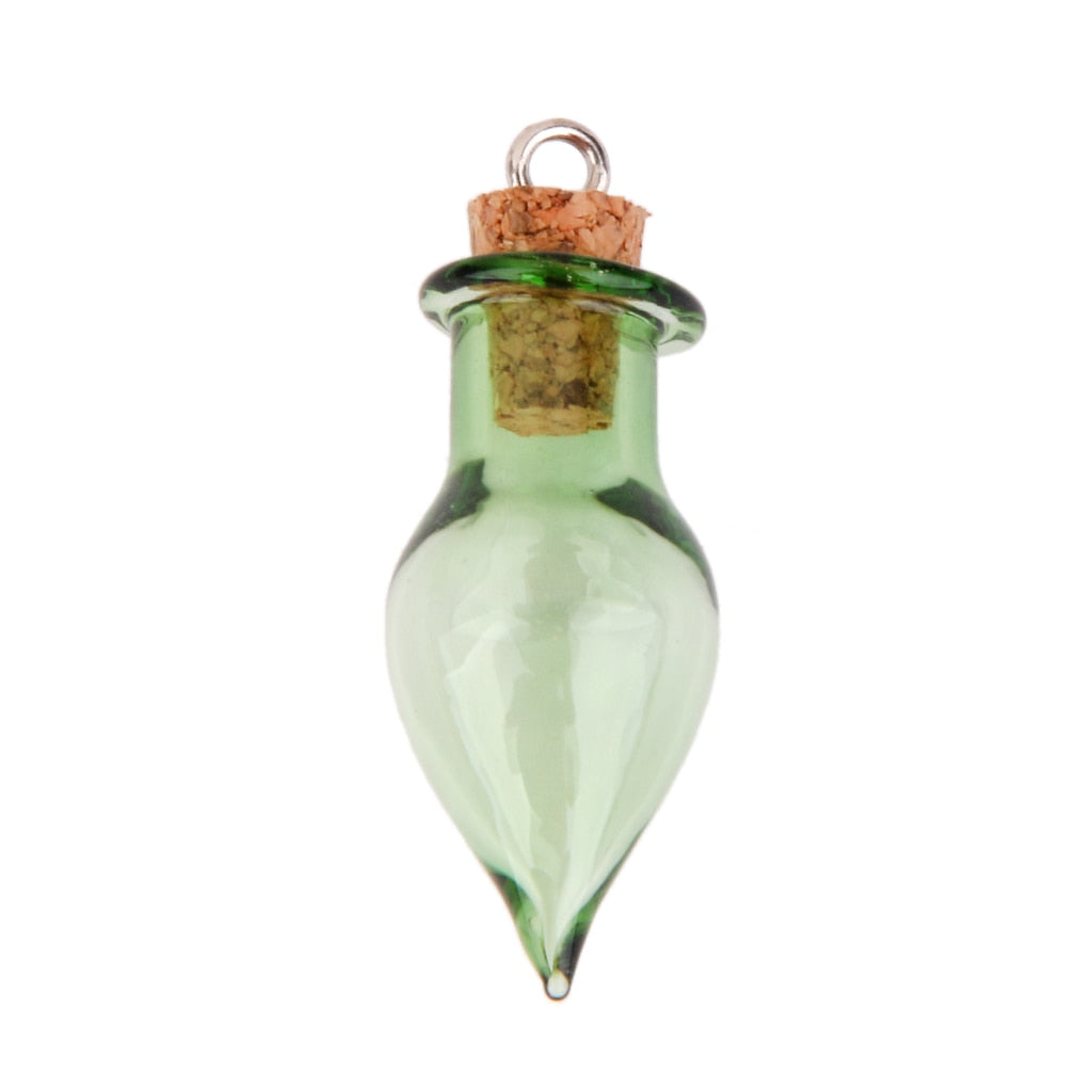 Ten Green Vial Bottles DIY Jewellery Making
