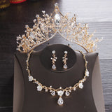 Bridal Jewellery Set - Crown, Earrings & Necklace.