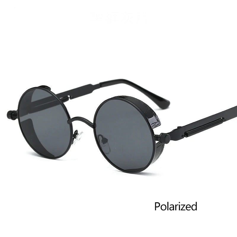 Leon's Round Polarised Sunglasses Steampunk UV400
