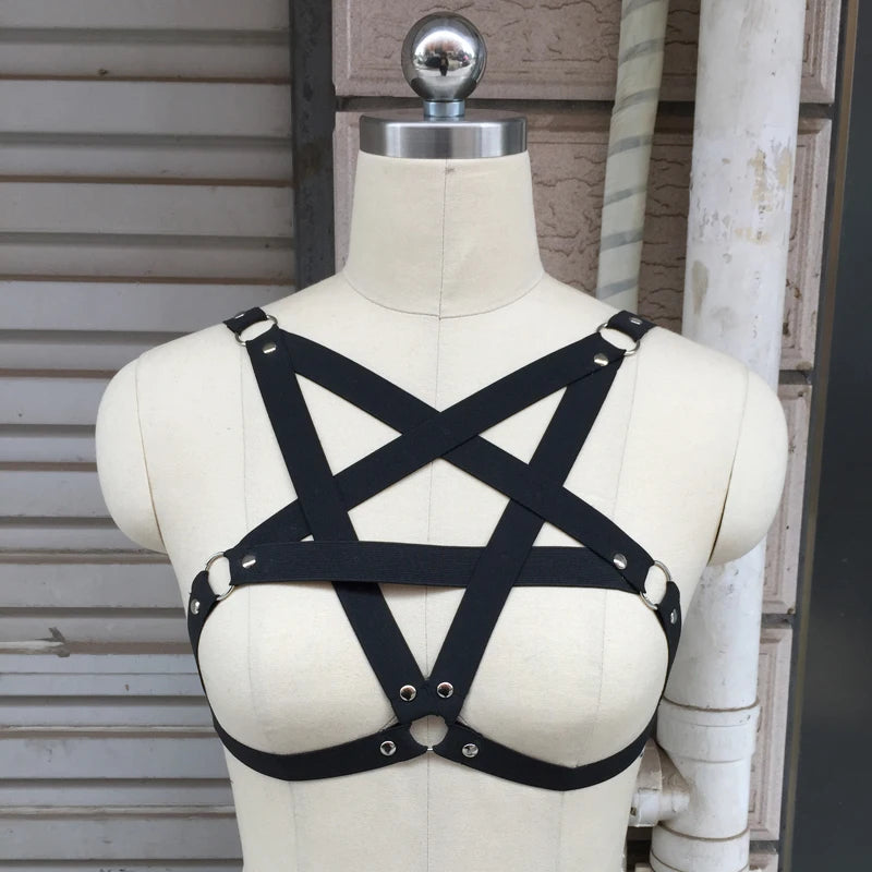Pentagram Punk Harness Cage Body Harness
