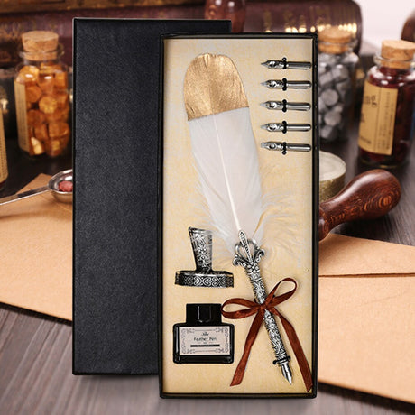 Calligraphy Feather Quill Fountain Pen Set Gift Box