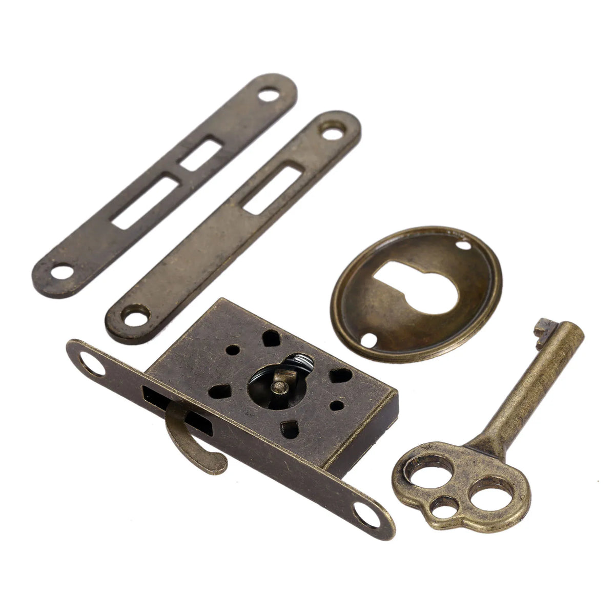 Antiqued Door Lock Set Furniture Hardware Fittings Counter Drawer Bronze Sliding Door Lock with Key