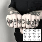 Finger Small Temporary Tattoos Cross Diamond Spider Crown Art