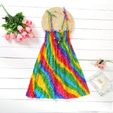 Summer Boho Girls Beach Dress 2 - 12 Years With Necklace Gift