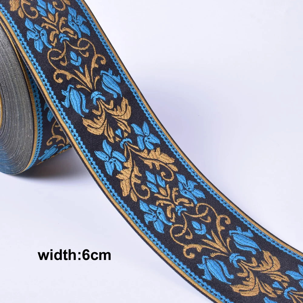 1M Boho Embroidered Jacquard Ribbons Trim DIY Craft